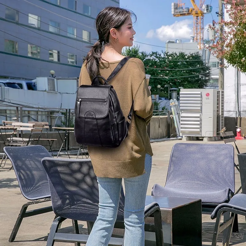 Женские кожаные рюкзаки, высокое качество, Mochila Feminina, школьный рюкзак в консервативном стиле для девочек, повседневный рюкзак для путешествий, женский рюкзак