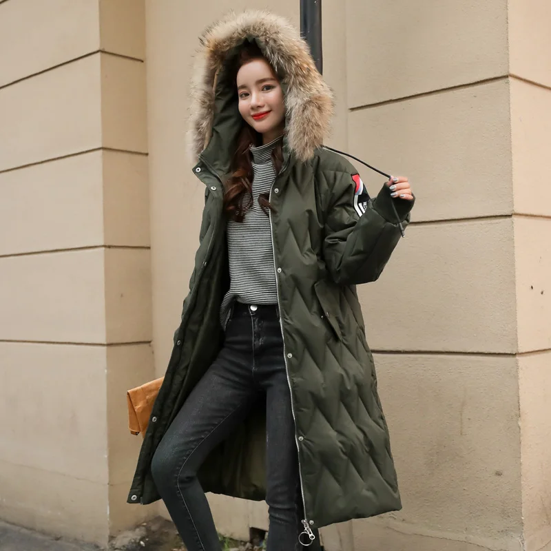 2017 Для женщин с капюшоном натуральный мех енота меховым воротником Мужские парки