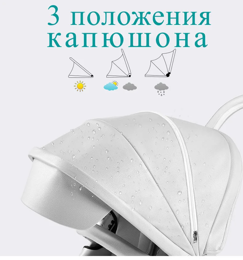 Hotmom детская коляска 2в1 экологическая кожа четыре колеса амортизация Россия