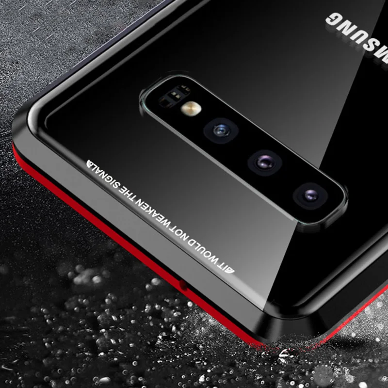 Передняя и задняя Стекло дизайн для samsung Galaxy S10 плюс металлический корпус