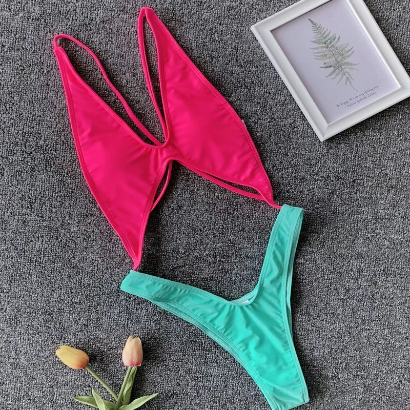 Женский цельный купальник-стринги купальник с вырезами пляжная одежда монокини