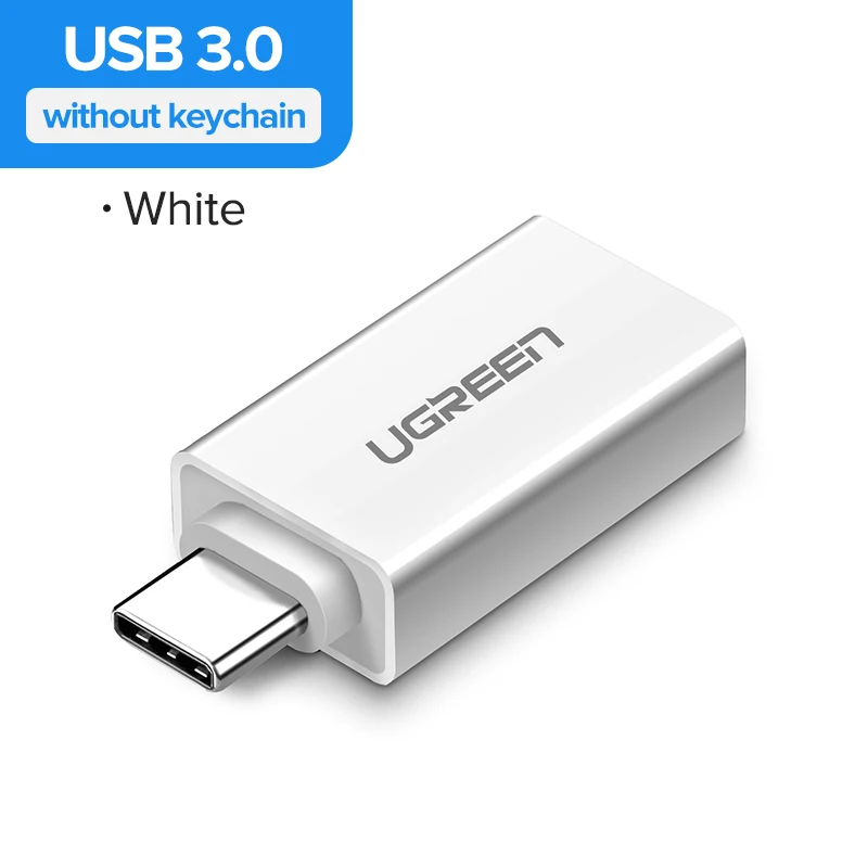 white Ugreen адаптер USB type C до USB 3,0 адаптер Thunderbolt 3 Тип C адаптер OTG кабель для Macbook pro Air samsung S10 S9 USB OTG - Цвет: white