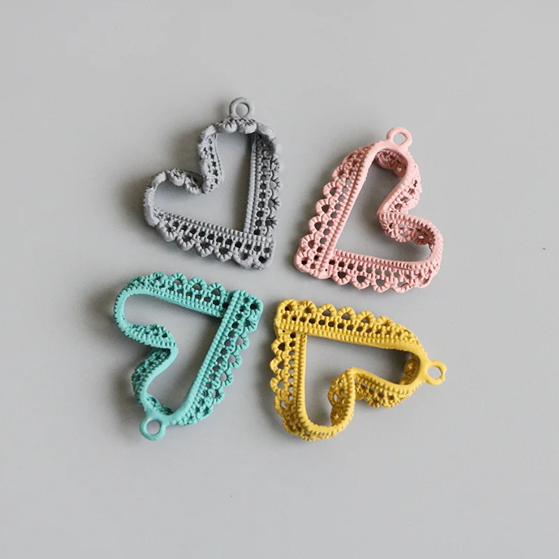 2 шт./упак. цветная металлическая в форме сердца Ювелирное Украшение аксессуары DIY