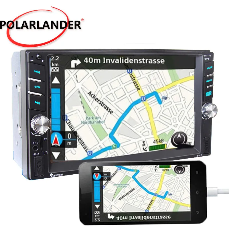 2Din USB/AUX/SD зеркало для Android телефона автомобиля радио 6 &quotсенсорный экран 12 языков