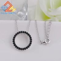 chic round statement necklace zinc alloy white black sliding lady pendant
