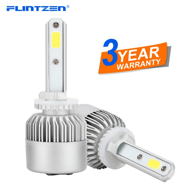 Flintzen H4 H7 H11 H1 автомобильные светодиодный лампы 72 Вт 9005 9006 H3 9012 H13 5202 COB