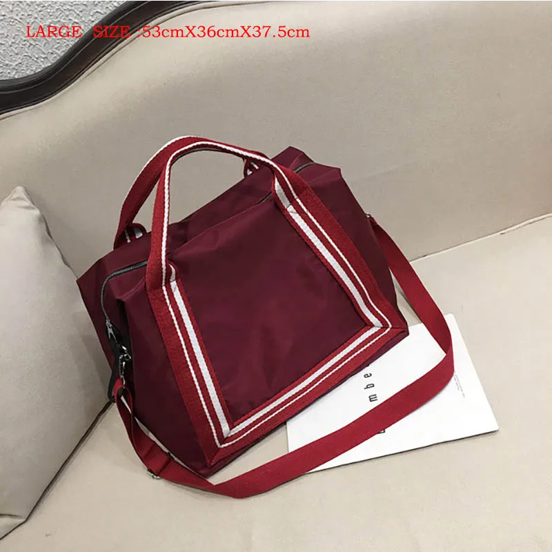 Red-Large Женская спортивная сумка для йоги, нейлоновая Мужская водонепроницаемая сумка для спортзала, Повседневная Уличная сумка для фитнеса, Женская Портативная сумка через плечо для выходных - Цвет: Red-Large