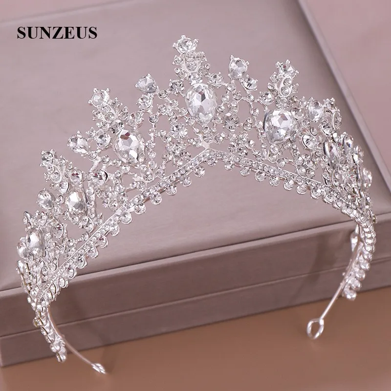 Новые Горячие Кристаллы королева короны стразы свадебные диадемы серебряный