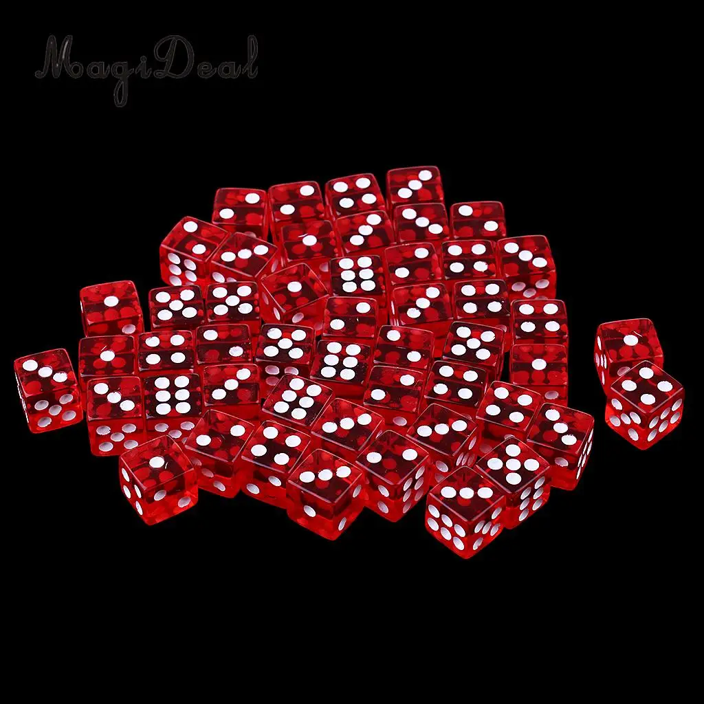 MagiDeal Горячая прочная 50 шт. 12 мм акриловые кости для игры в Игры рпг MTG, бар, клуб, паб, КТВ развлечения, новинка, подарки, красный