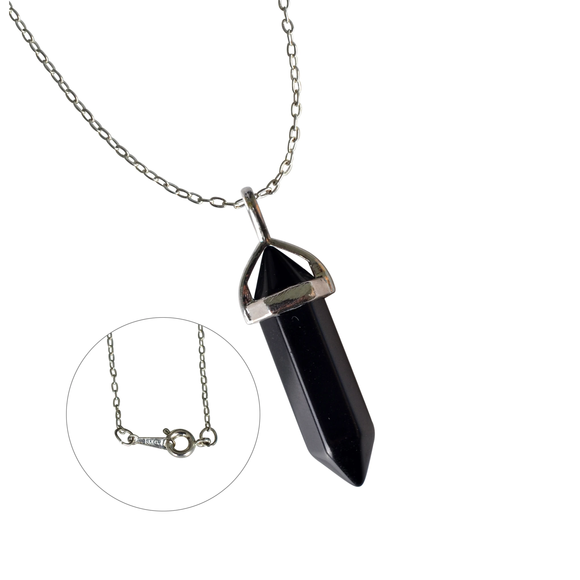 Винтажное ожерелье с кулоном из кварца и кристаллов для женщин howlite, ожерелье из лазурита с тигровым глазом, модное ювелирное изделие, бижутерия - Окраска металла: Black Onyx