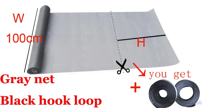 gray Width 100cm DIY москитная сетка окно сетка против насекомых москитная муха экран занавес на окна невидимая волокнистая стеклянная сетка для окна может быть на заказ - Цвет: gray Width 100cm