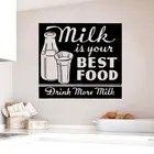 Наклейка виниловая на кухню, для декора ресторана, с изображением коровы, молочной железы, молока Ретро Декаль, K62