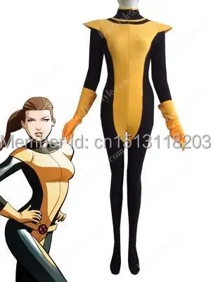 Костюм Kitty Pryde костюм супергероя из спандекса с полным корпусом Zentai X-Men хеллоуин