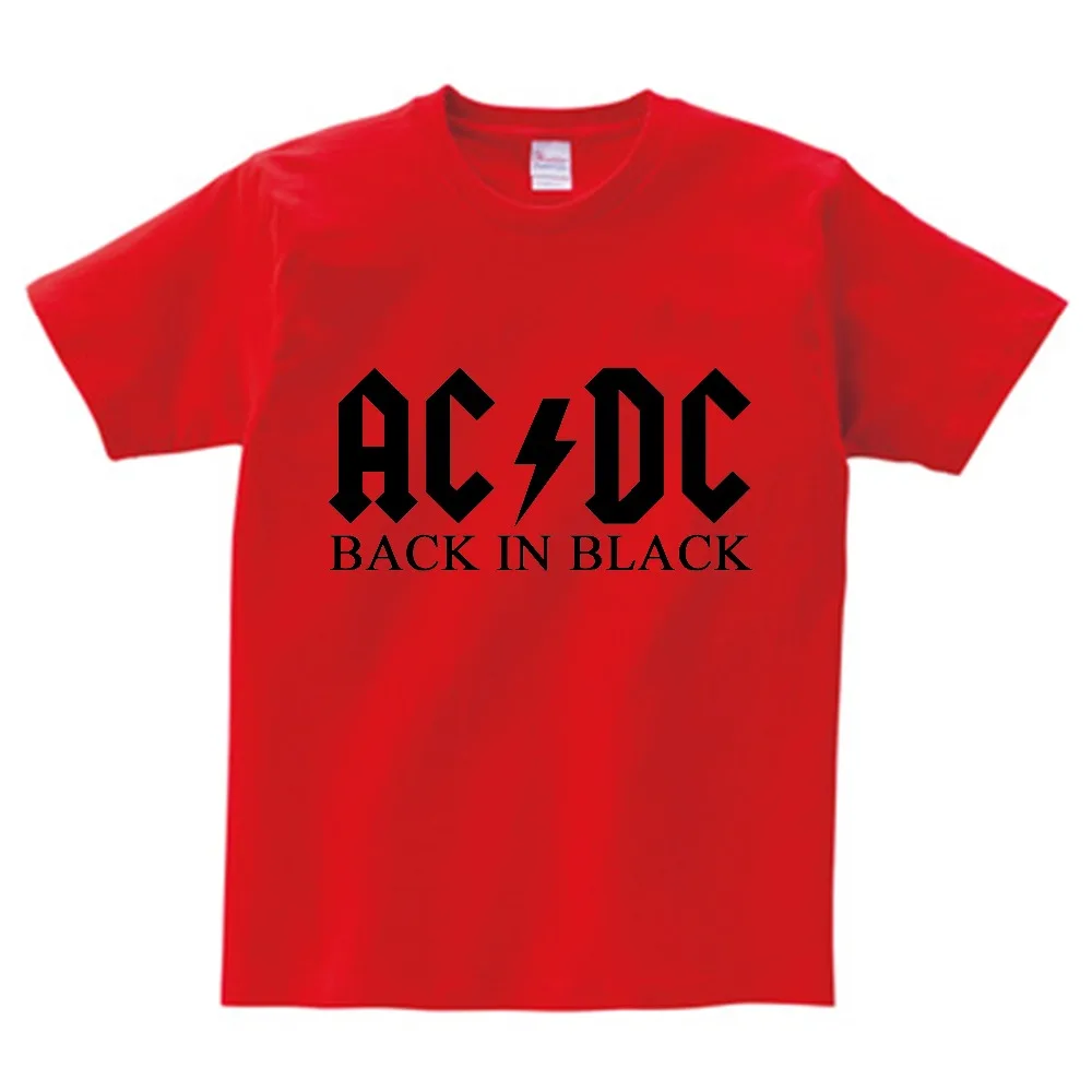 ACDC/детская футболка с принтом надпись-Логотип AC DC Детская Повседневная футболка принт AC/DC для мальчиков и девочек костюм для малышей