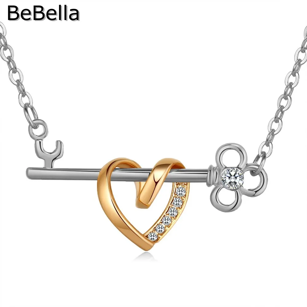BeBella fall in love кулон в виде сердца ожерелье с чешскими кристаллами модные ювелирные