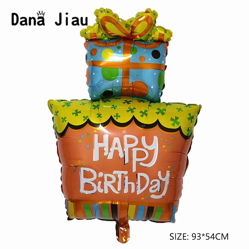 

93*54 см с днем рождения большой подарок надувные шары из алюминиевой фольги Воздушные шары торт Partys украшения детская игрушка