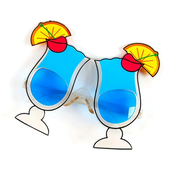 Blue Beach Drink Cup FENGRISE, ананас, лимон, фрукты, лето, фламинго, вечерние очки, для невесты, Гавайского карнавала, вечерние солнцезащитные очки, украшения - Цвет: Blue Beach Drink Cup
