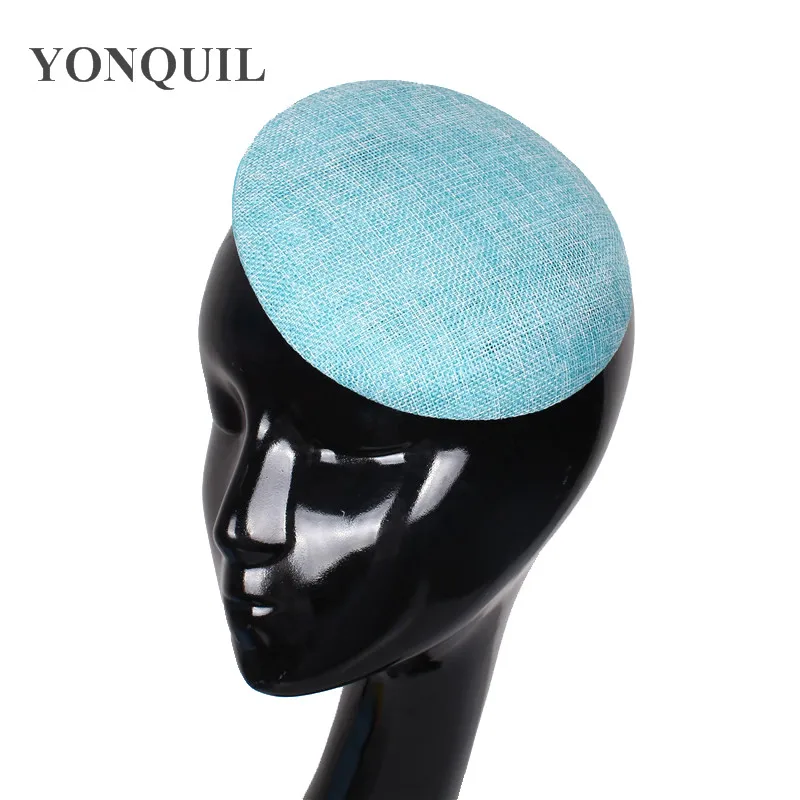 

15CM Fascinator Base Party Hats New Turquoise Imitation Sinamay Hair Accessories Cocktail Headwear Bridal Hats Wedding Millinery