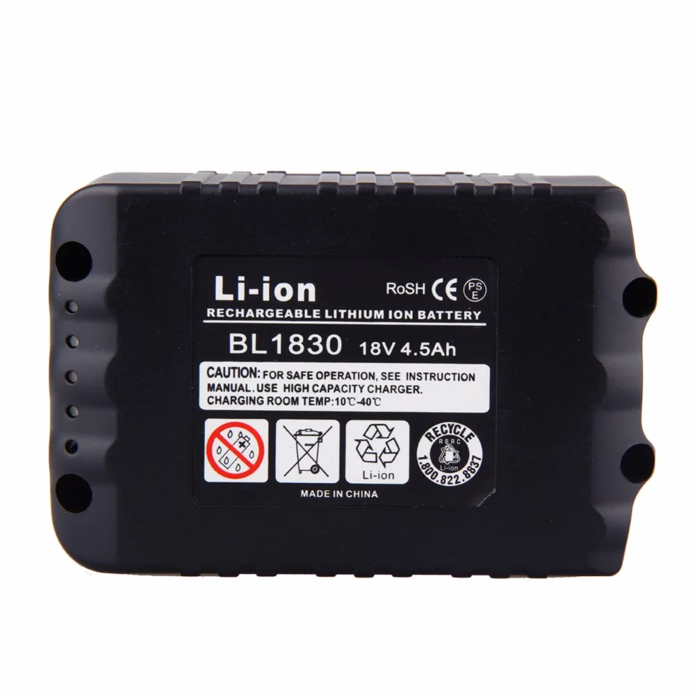 

High Quality 4500mAh New Rechargeable Li-ion Replacement Power Tool Battery for Makita 18V BL1830 BL1840 LXT400 BL1815 194230-4