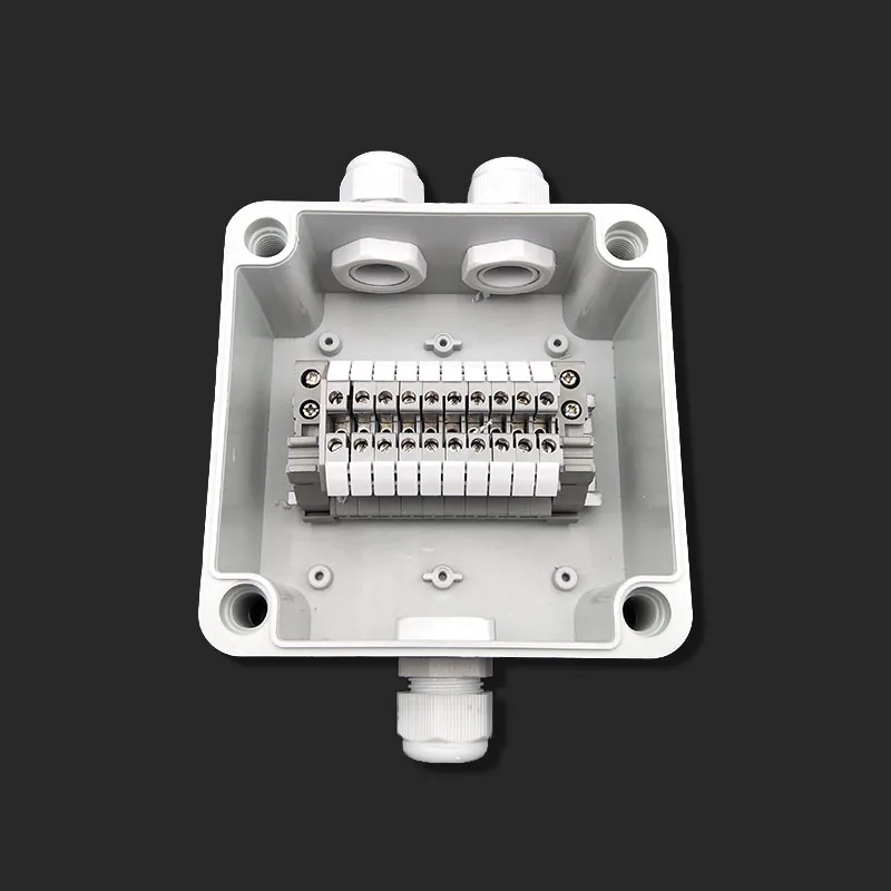 IP66 ABS Водонепроницаемый осветительные коробки Электроника 1 вход 2 Выход DIY терминалы корпус проводка Соединительная коробка 120x120x80 мм