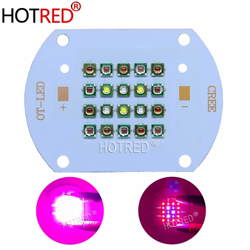 Xpe 660nm + Xpe Red Blue White Diode Bulb Mixed On Copper Pcb