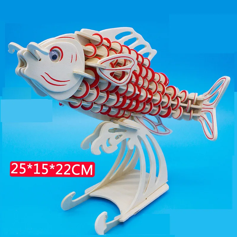 Творческий Diy ручной работы детей 3d самолет здание головоломка модель собранные деревянные развивающие игрушки детские подарки - Цвет: 12