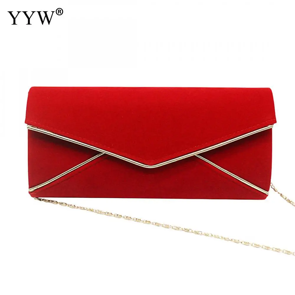 Элегантная красная велюровая Сумка-клатч для женщин вечерняя сумка черная