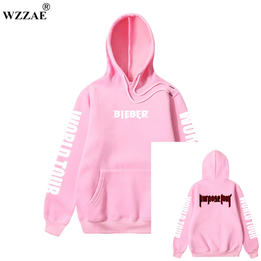 Pink 5 Джастин Бибер, худи для мужчин, хип-хоп, уличная одежда, флис, хлопок, пуловер, WORLD Tour, специальная толстовка, женская, S-XXL - Цвет: Pink 5