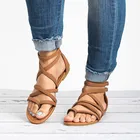 Женские сандалии, большие размеры 35-43, сандалии на плоской подошве новые летние сандалии Классические сандалии в римском стиле женская обувь с перекрестными ремешками обувь-гладиаторы