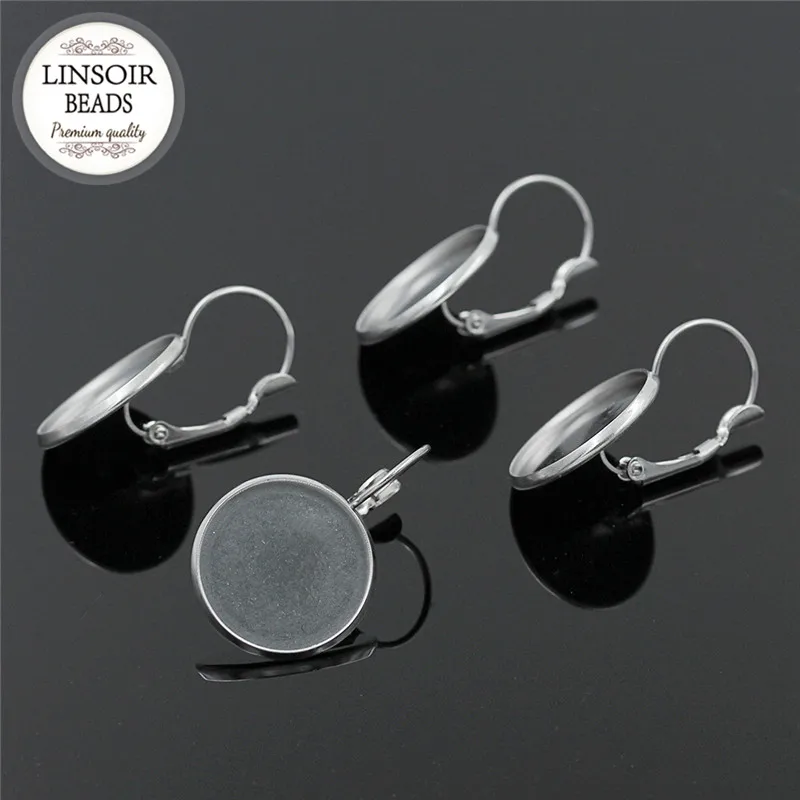 Серьги гвоздики из нержавеющей стали с французским рычагом 8/10/12/14/16/18/20 мм|supplies