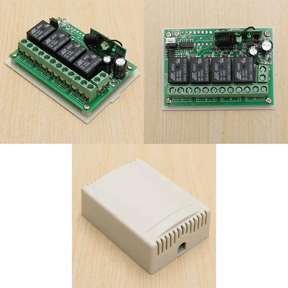 

4CH Channel 433Mhz Wireless Remote Control Switch Integrated Circuit with 2 Transmitter DIY Replace Parts Tool Kits r20