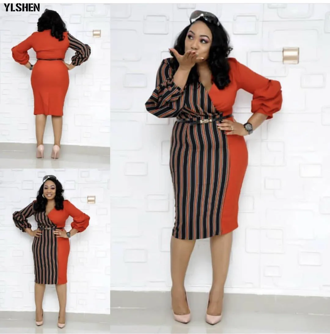 Style1 Orange Дашики африканские платья для женщин Базен Riche Африка платье с длинным рукавом Анкара платья мода африканская юбка одежда - Цвет: Style1 Orange