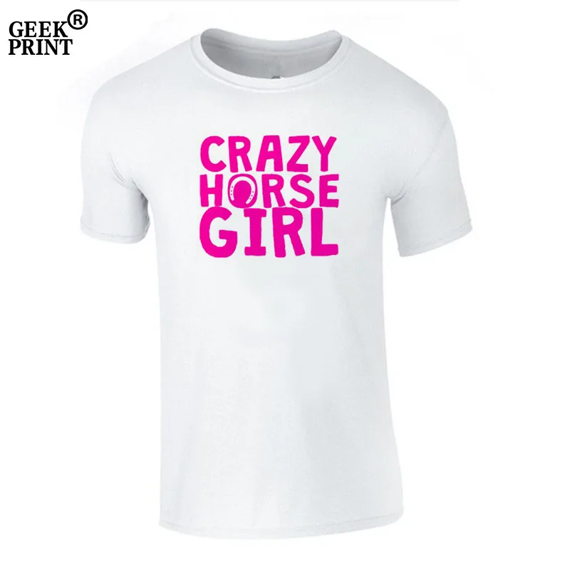 Женская футболка Crazy Horse для девочек Милая наездника топ Прямая