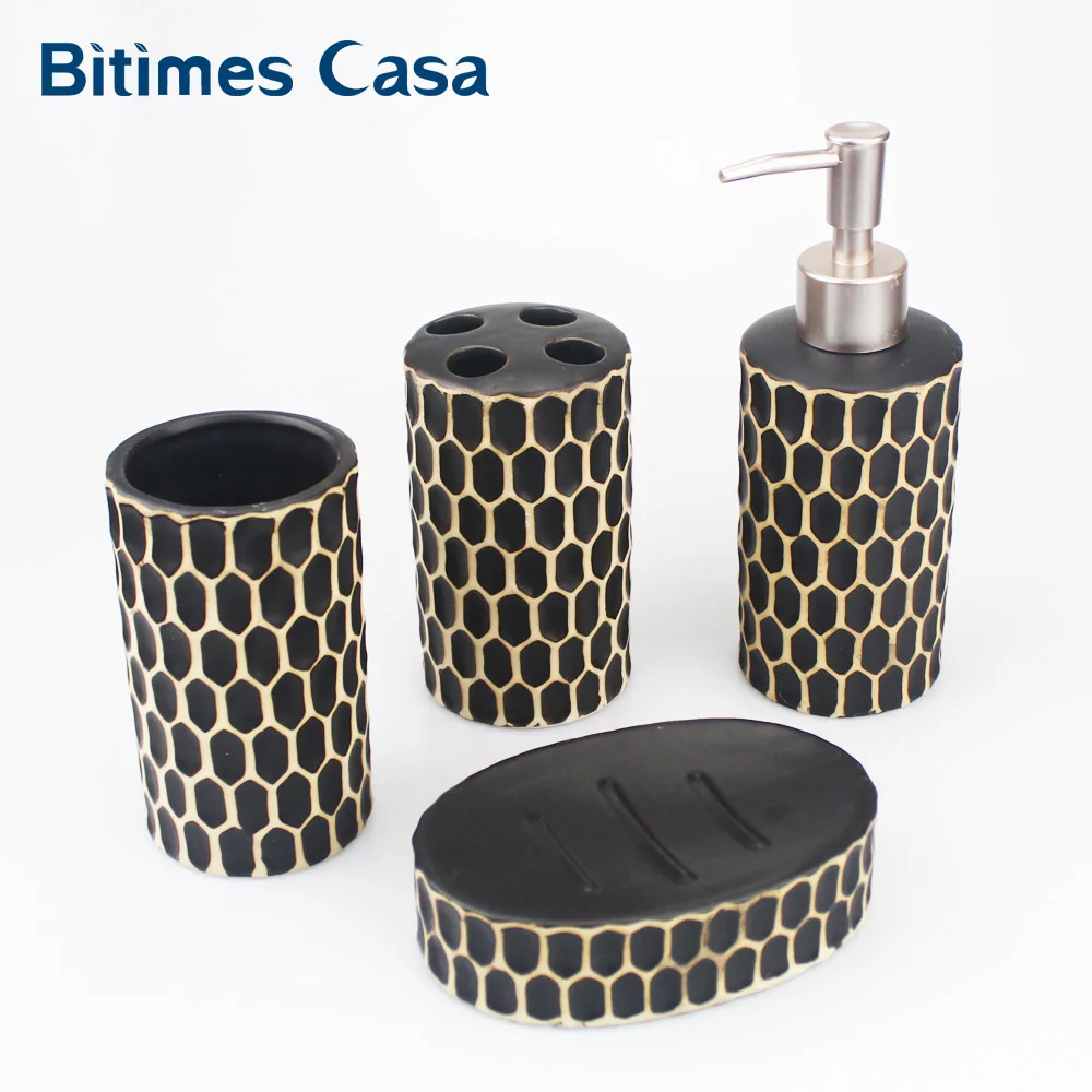 Керамический дозатор для жидкого мыла фарфоровый держатель зубной щетки 4