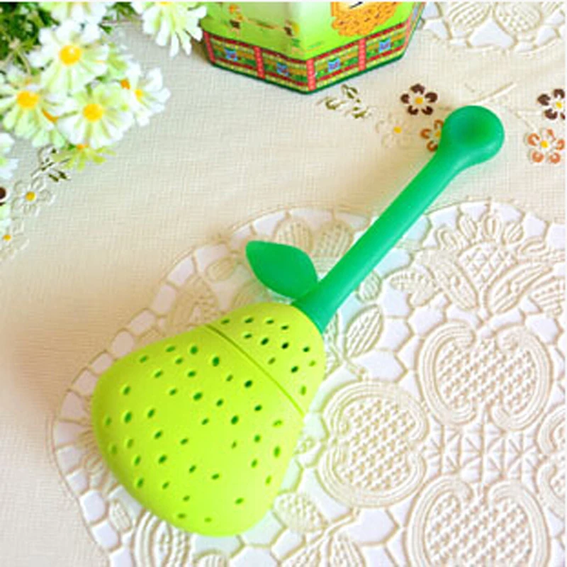 1 шт. милый силиконовая груша Дизайн Чай листьев Фильтр Травяные специи для