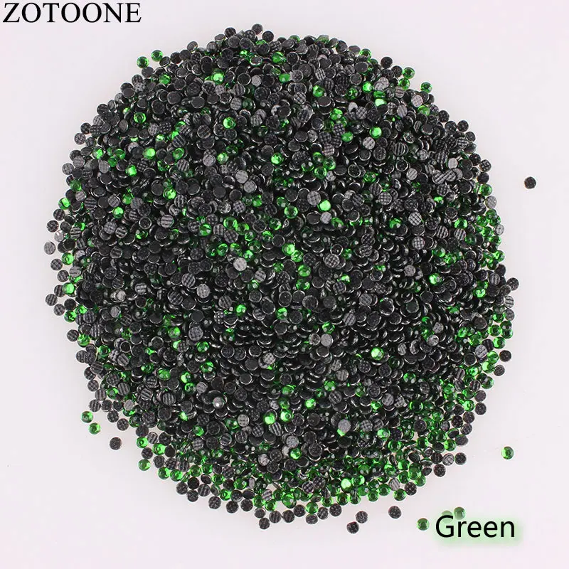 ZOTOONE 2-3 мм стразы разных размеров, блестящие стразы с плоской задней поверхностью, стразы для горячей фиксации, SS6-SS12, 1440 шт./лот, для одежды, для украшения ногтей своими руками