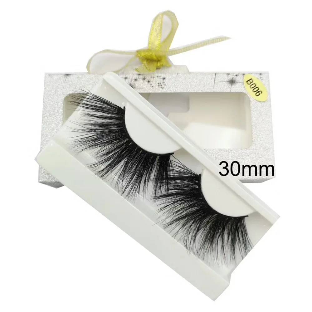 longer than 25mm Eyelashes 100% Mink False Crisscross Natural Fake lashes Length 30mm Makeup 3D Lashes | Красота и здоровье