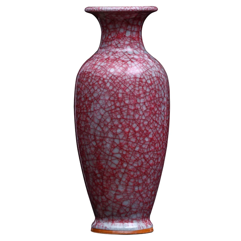 Фарфоровая Ваза с эффектом трещин и глазурью от Jun современные классические