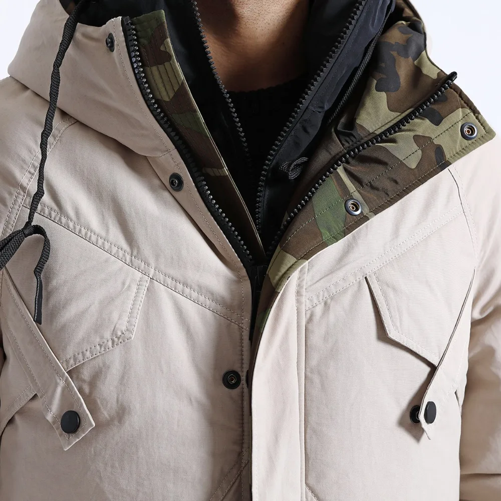 SIMWOOD Пуховики на белом утином пуху Для мужчин зимние теплые Hooded Puffer Мода