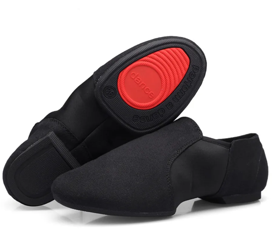 

Туфли спортивные холщовые для девушек, мягкая балетная обувь без застежек, резиновая и замшевая подошва, джаз, сальса, Стрейчевые джазовые т...