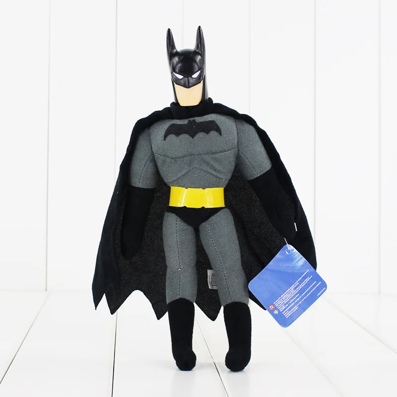 1pcs grey batman 1 шт. 25 см Супермен Бэтмен Плюшевые игрушки Мягкие - Цвет: 1pcs grey batman