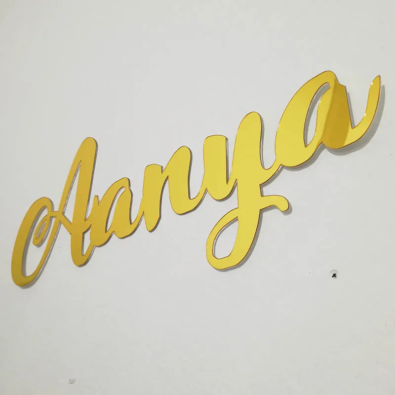 Pesonalized Baby Shower зеркало имена акрил Золотой Babyshower знак изготовленный на заказ для