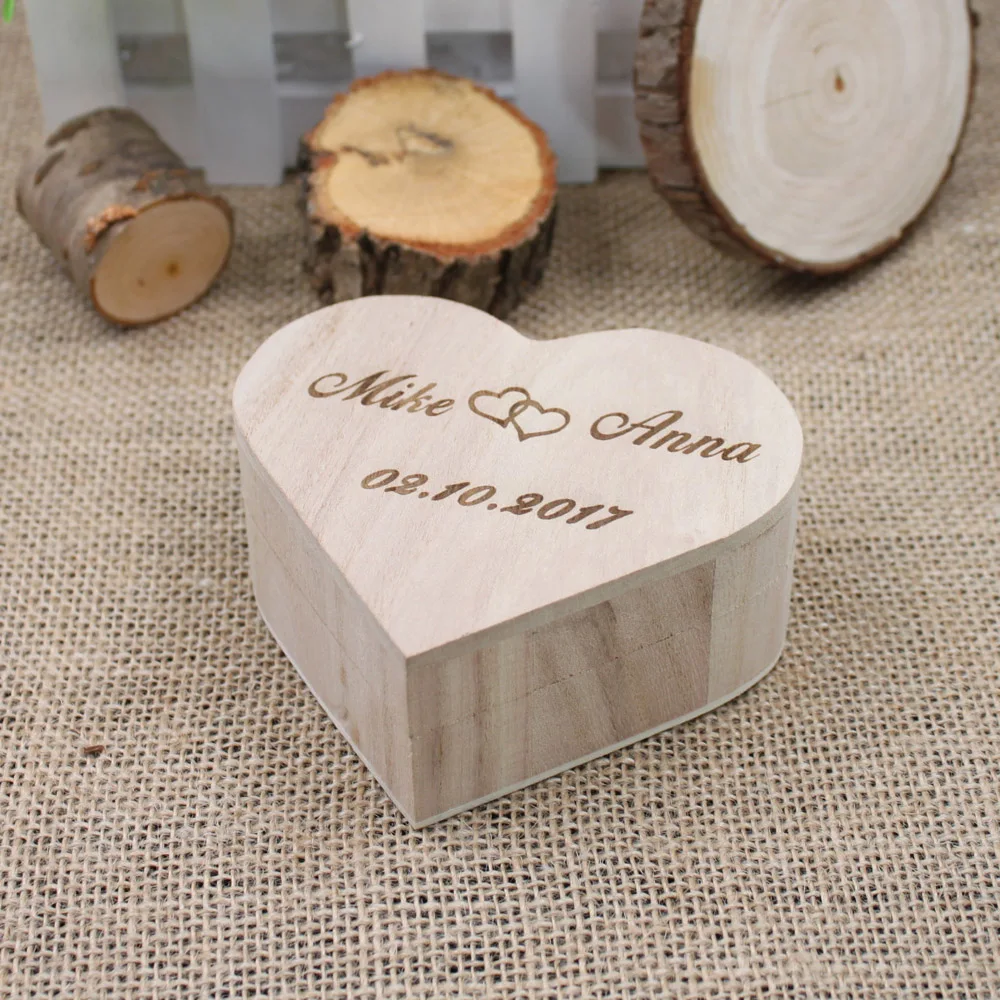 Персонализированный подарок в рустикальном стиле свадебное кольцо форме сердца