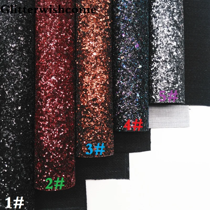 Glitterwishcome 21X29 см A4 Размеры виниловые обои для бантами, с эффектом блестящей кожи тканевый Виниловый фон для банты, GM117A