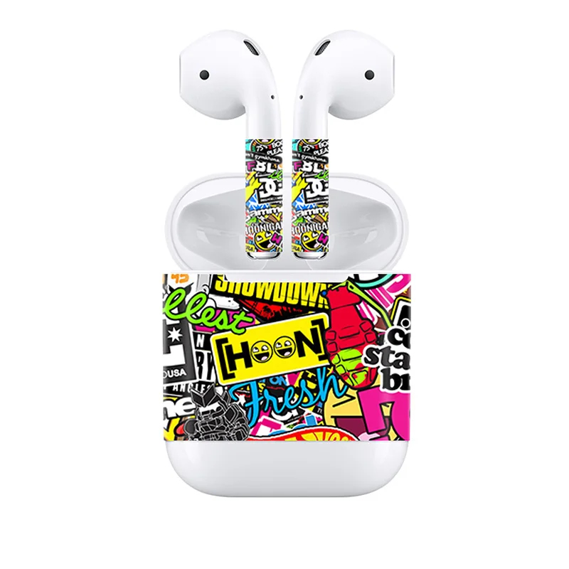 Популярный Дизайн полное покрытие наклейка для Apple AirPods для наушников виниловые наклейки