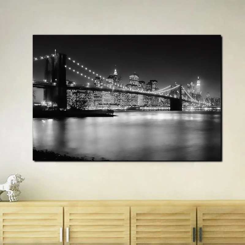 

Home Decor City Building Canvas Painting Wall Pictures For Living Room Cuadros Decoration Quadros De Parede Sala Estar,No Frame