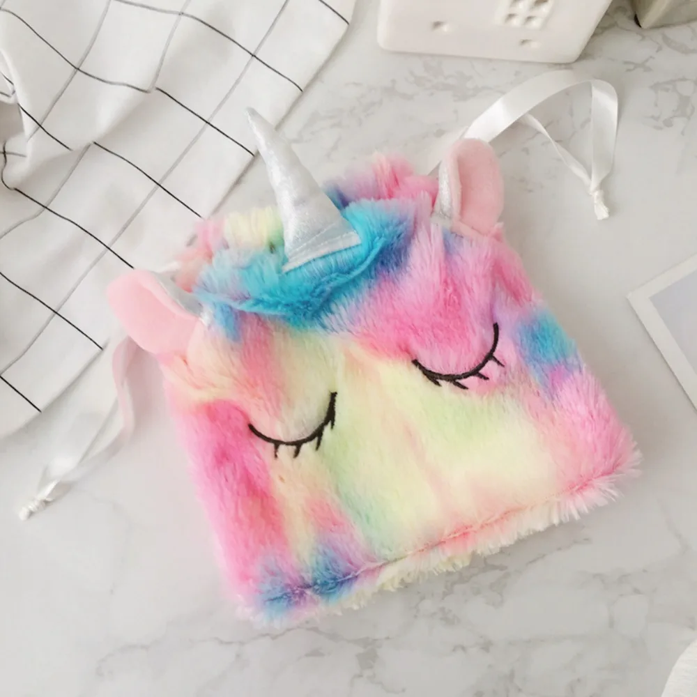 1 шт. Kawaii Lce крем Радуга Единорог карманный мешок для монет Красочные Плюшевые