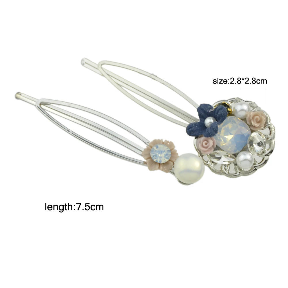 2 шт./компл. модные Украшения для волос серебристый Цвет со стразами Фул Смолы