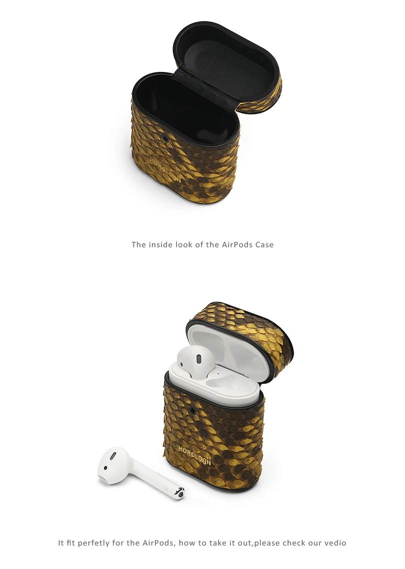 Horologii Free Custom Name for airpod case cover Python Skin dropship gift package