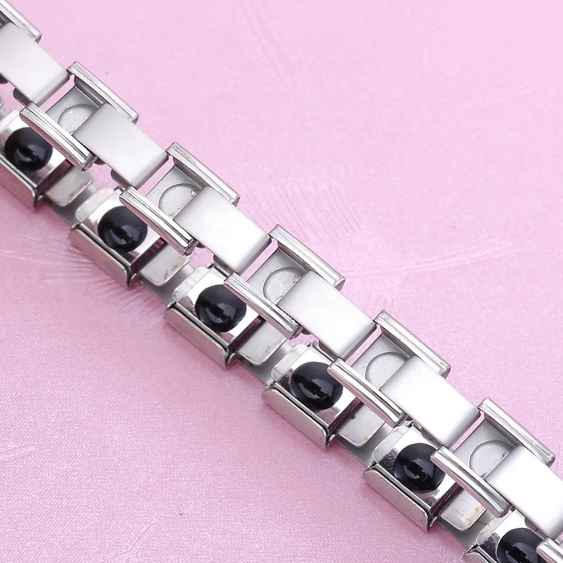 LASPERAL 1 шт нержавеющая сталь с германиевым камнем регулируемые браслеты и для